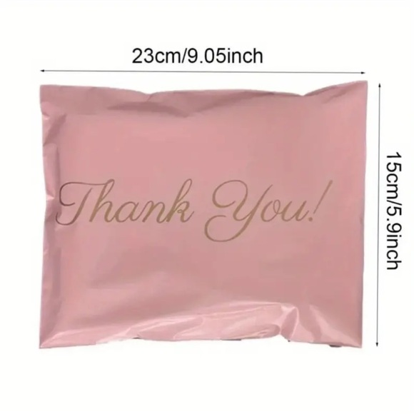 25 PINK THANK YOU POLY MAILERS - Picture 3 of 8